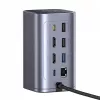 Baseus Air Spacemate 12-in-1 USB-C Hub, 2x HDMI 4K@60Hz, 2x USB-C 10Gbps, 2x USB-A 5Gbps, 2x USB-A 480Mbps, RJ45, SD/microSD, USB-C PD, Grey