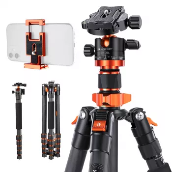 K&F Concept Carbon Fiber Tripod 172cm 10kg with Monopod D255C4+BH-28L KF09.093V2