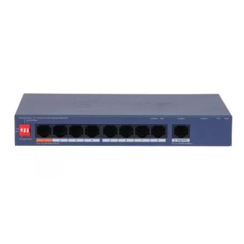 DAHUA CS4009-8ET1GT-60 Managed L2 Switch with 8 PoE Ports and 1 Gigabit Uplink, 60W PoE Budget
