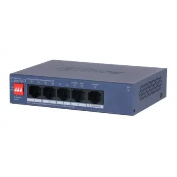DAHUA CS4005-4GT-36 Managed L2 Gigabit Ethernet Switch with 4-Port PoE+ 36W, Desktop/Wall-Mountable