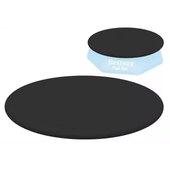 Bestway 58032 244 cm Pool Cover - Flowclear Round Blue Polyethylene Cover for Fast Set Pools