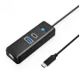 ORICO PW3UR25-C3 USB-C Hub 3-Port with 2.5G Ethernet, 1x USB-A 3.0, 1x USB-C 3.0, 1.8m Cable, Black