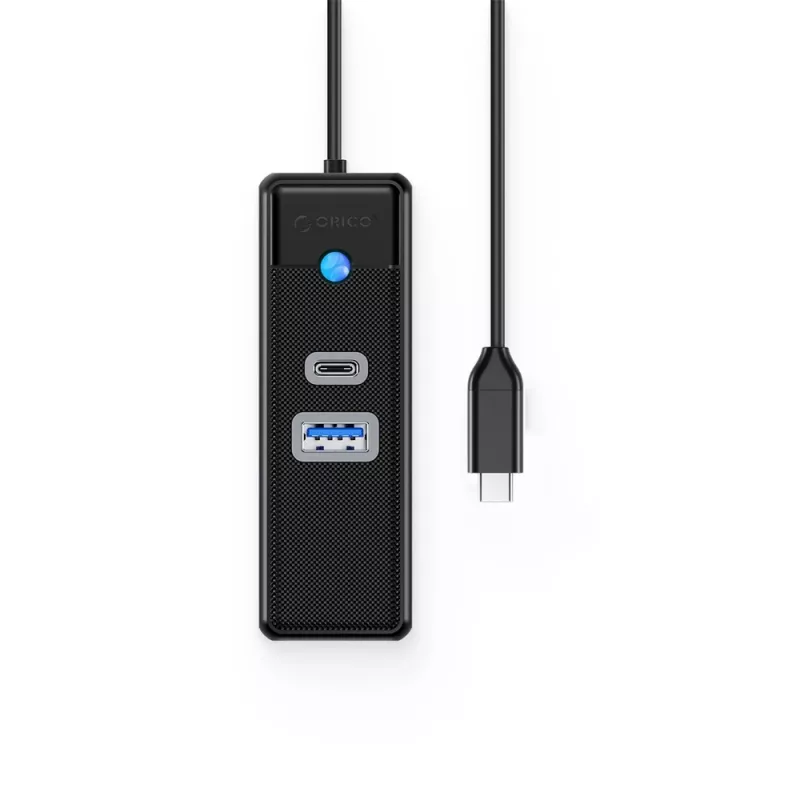 ORICO PW3UR25-C3 USB-C Hub 3-Port with 2.5G Ethernet, 1x USB-A 3.0, 1x USB-C 3.0, 1.8m Cable, Black