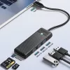 ORICO PAPW3AT-U3 4-Port USB 3.0 Hub with SD/MicroSD Card Reader, 1.8m Cable, Black
