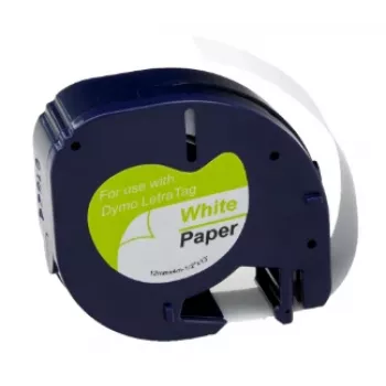 G&G BM-D-G-91200 Compatible Label Tape Cartridge 12mm x 4m White on Black Replaces DYMO 91220