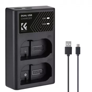 K&F Concept Dual USB Charger for Nikon EN-EL15 D7000 D7500 D850 D750