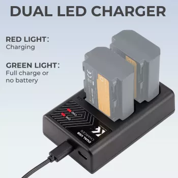 K&F Concept Dual USB Charger for Sony NP-FZ100 Battery - KF28.0010
