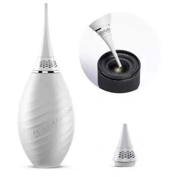 K&F Concept 2-in-1 Air Blower with Retractable Brush for Camera Lens Sensor Optics Cleaning - White (KF08.048)
