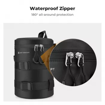 K&F Concept Waterproof Lens Pouch Case Small 12x8cm with Air Blower - Black