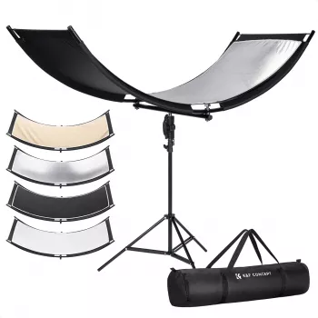 K&F Concept U-Shape 4-in-1 Curved Reflector 180x60cm with Light Stand and Carrying Bag