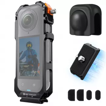 KF Protective Frame Mount Cage with 2x 1/4 inch-20 Thread and GoPro Mount for Insta360 X5 / Kf31.182