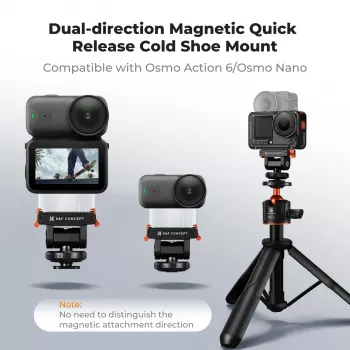 Magnetic Quick Release Mount Holder for DJI Osmo Action 6 / Nano / 1/4 inch Thread + ISO / Kf12.0035