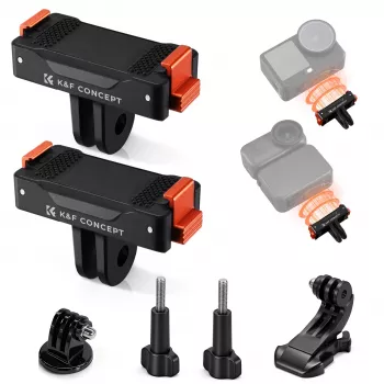 KF 2-Pack Magnetic Quick Release Mount for DJI Osmo Action 6/5/4/3/2, GoPro, 1/4 inch Devices - Black (KF12.0029)