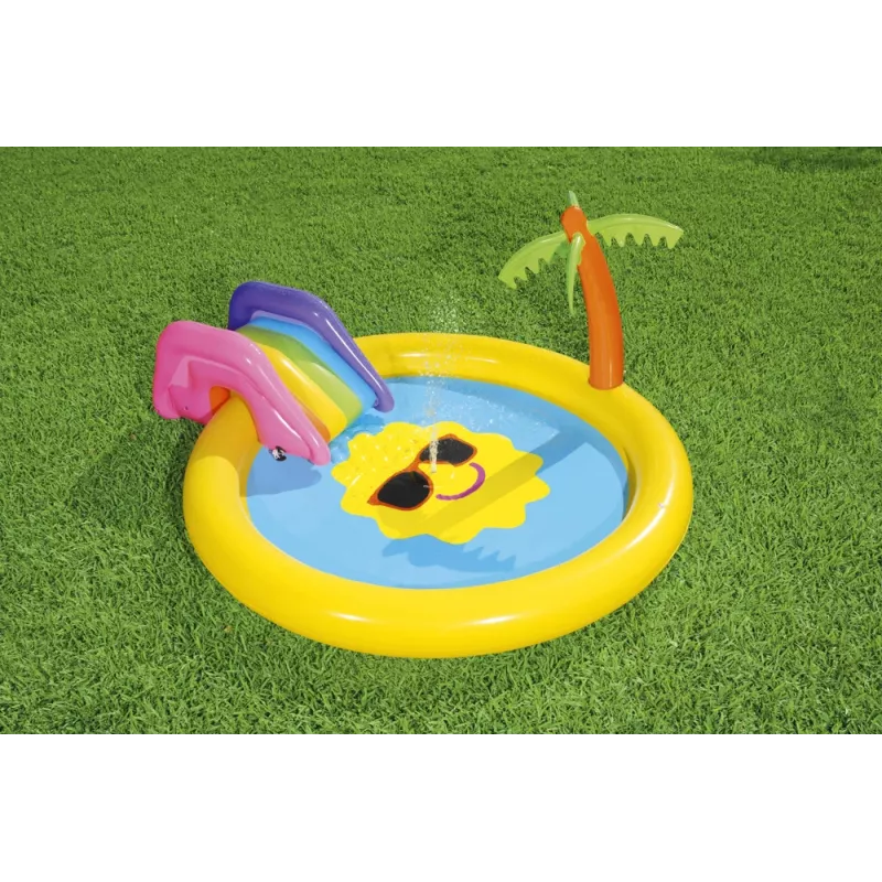 Bestway Playground Island Inflatable Water Play Center with Slide and Games, 237 x 201 x 104 cm, Multicolour