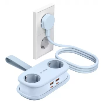 ORICO AP3 65W GaN Power Strip 6-in-1, 2x AC + 2x USB-A + 2x USB-C, Blue