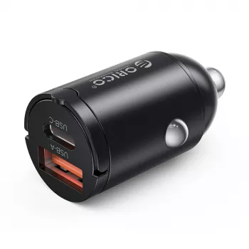 ORICO MiniRing 30W USB-A + USB-C Car Charger - Black