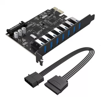 ORICO PVU3 PCI-E 7x USB 3.0 Expansion Card - Black