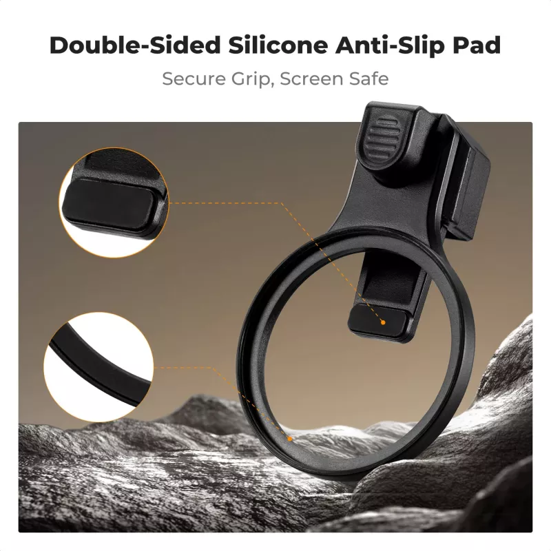 K&F Concept Smartphone Clip Mount for 58mm Filters and Lenses - Black