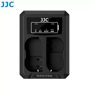 JJC Dual USB Charger for 2x Nikon EN-EL15 EN-EL15a EN-EL15b EN-EL15c Batteries