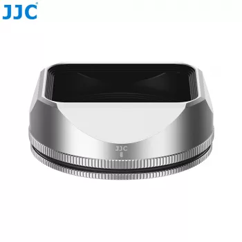 JJC Lens Hood and Cap Set for Fujifilm Fujinon XF 23mm F2.8 R WR and XF 27mm F2.8 R WR - Silver (LH-JXF23F28)