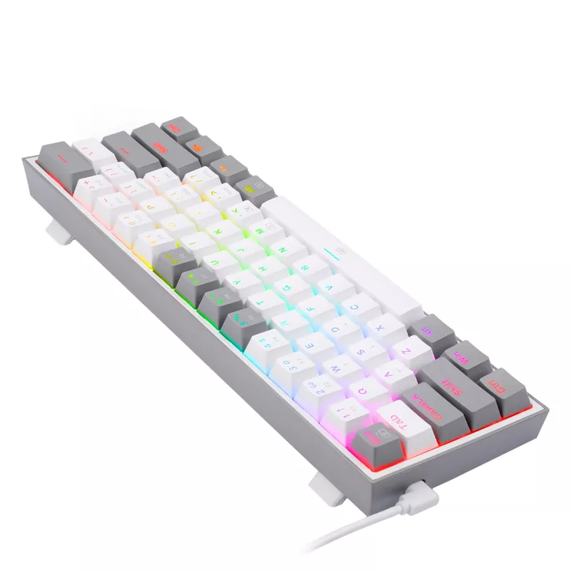 Redragon K617 Fizz RGB White/Grey 60% Mechanical Gaming Keyboard with Hot-Swappable Red Switches