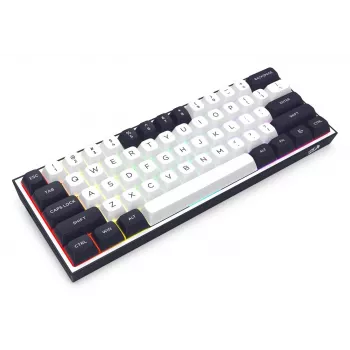 Redragon ALCOR QMK K717WB-RGB-PRO Mechanical Keyboard, 75% Layout, Tri-Mode, Hot-Swappable, White/Black