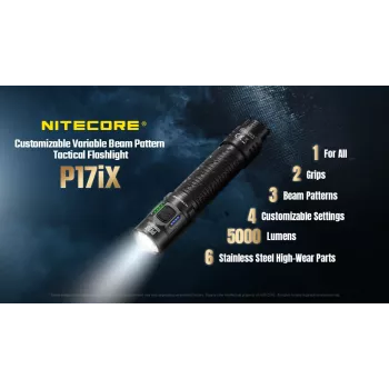 Nitecore P17iX Tactical Flashlight 4000 Lumens USB-C Rechargeable