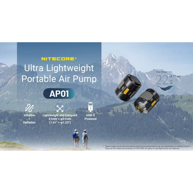 Nitecore AP01 Electric Air Pump 120 PSI 3000 mAh USB-C