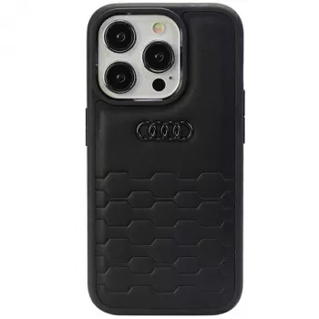Audi GT Synthetic Leather Hard Case for Apple iPhone 15 Pro Max 6.7 inch Black