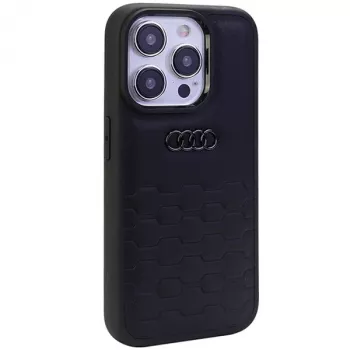 Audi GT Synthetic Leather Hard Case for Apple iPhone 15 Pro Max 6.7 inch Black