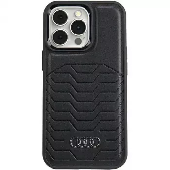 Audi Synthetic Leather MagSafe iPhone 15 Pro 6.1 Hard Case Black