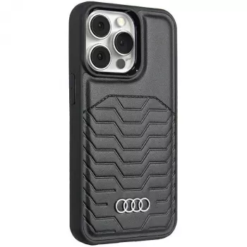 Audi Synthetic Leather MagSafe iPhone 15 Pro 6.1 Hard Case Black