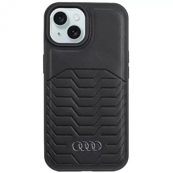 Audi Synthetic Leather MagSafe Hard Case for iPhone 15 Plus / 14 Plus 6.7 inch - Black