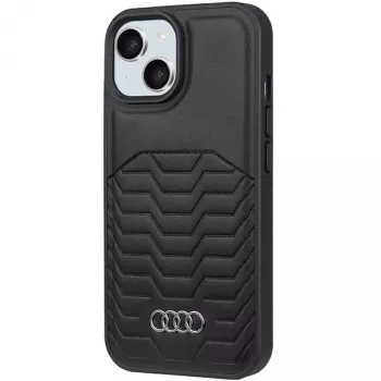Audi Synthetic Leather MagSafe Hard Case for iPhone 15 Plus / 14 Plus 6.7 inch - Black