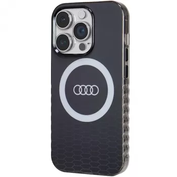 Audi IML Big Logo MagSafe Case for iPhone 14 Pro 6.1 inch Black Hard Case