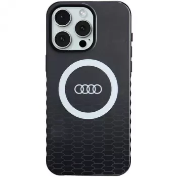 Audi IML Big Logo MagSafe Case for iPhone 15 Pro Max 6.7 inch Black Hard Case