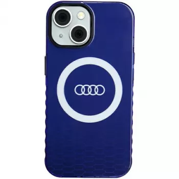 Audi IML Big Logo MagSafe Case for iPhone 15 / 14 / 13 6.1 Navy Blue Hard Case
