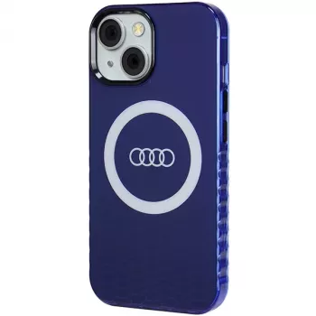 Audi IML Big Logo MagSafe Case for iPhone 15 / 14 / 13 6.1 Navy Blue Hard Case