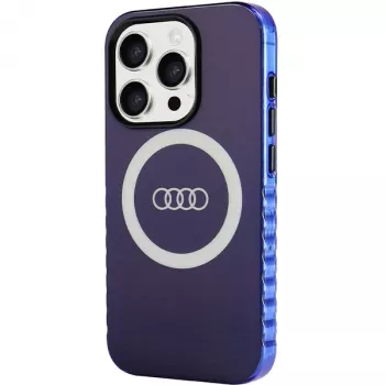 Audi IML Big Logo MagSafe Case for iPhone 15 Pro 6.1 Navy Blue Hardcase