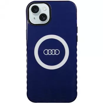 Audi IML Big Logo MagSafe Case for iPhone 15 Plus / 14 Plus 6.7, Navy Blue Hardcase