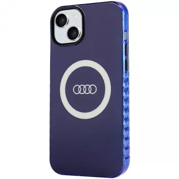 Audi IML Big Logo MagSafe Case for iPhone 15 Plus / 14 Plus 6.7, Navy Blue Hardcase