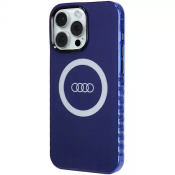 Audi IML Big Logo MagSafe Case for iPhone 15 Pro Max 6.7 Navy Blue Hardcase AU-IMLMIP15PM-Q5/D2-BE