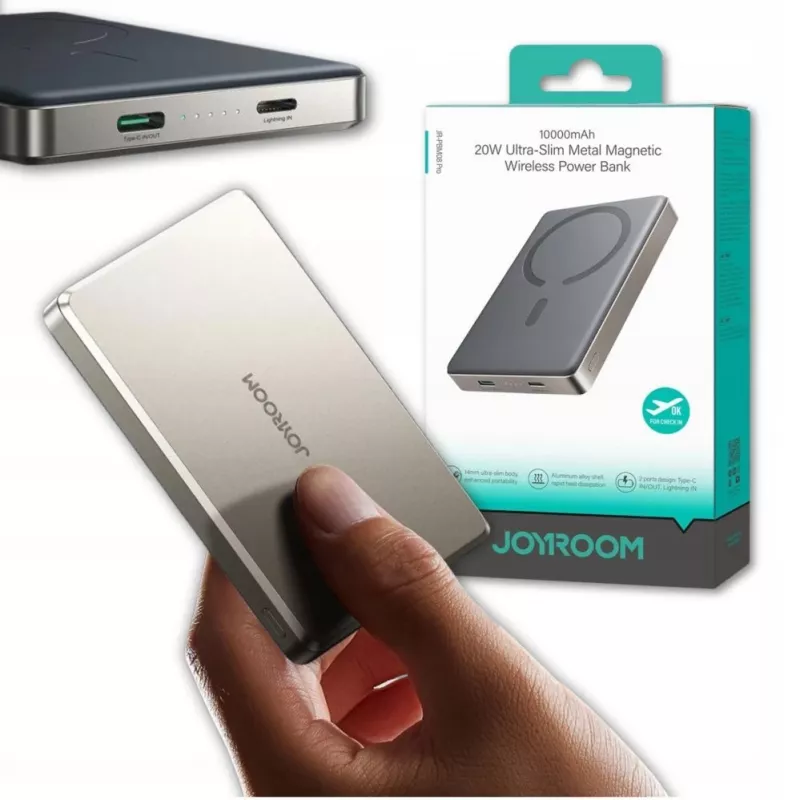 Powerbank Joyroom JR-PBM08 Pro 22.5W 10000mAh with Wireless Charging 2x USB-C - Titanium