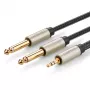 UGREEN TRS 3.5mm to 2x TS 6.35mm Audio Splitter Cable - 1m Grey