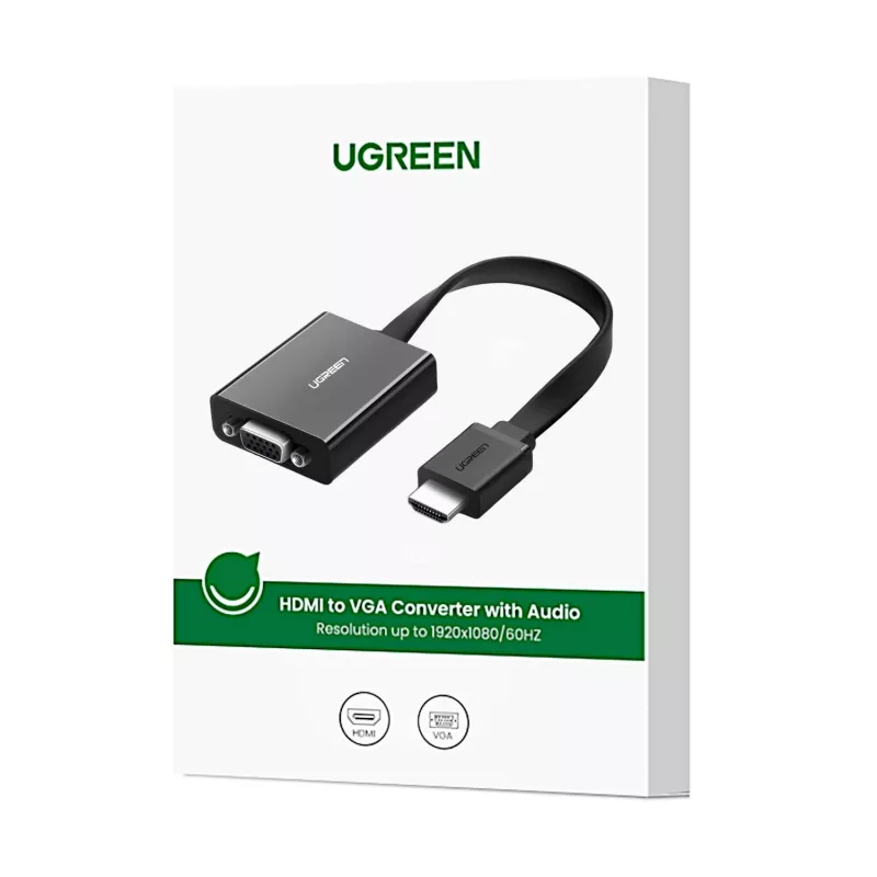 UGREEN HDMI to VGA Adapter MM103, 25cm, Black