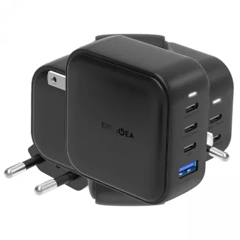 ENERGEA Travelite GAN100 100W GaN USB-C Charger 3C1A Black US+EU