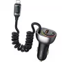USAMS C37 Car Charger 60W 1xUSB-A + 1xUSB-C PD+QC Fast Charge with Lightning Cable 30W Black CC193CC01 (US-CC193)