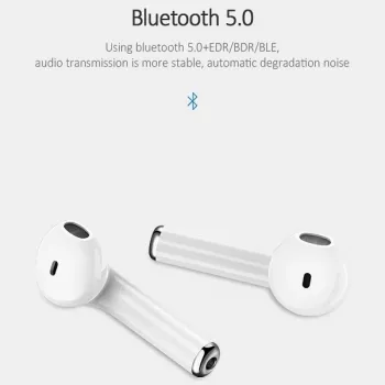 USAMS LU Series True Wireless Stereo Bluetooth 5.0 Earbuds with Charging Case, White, BHULU01 (US-LU001)