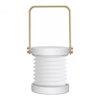 USAMS Multifunctional LED Night Light with Bluetooth Speaker and LCD Display, Warm White, 2000mAh, Touch Control, White (ZB249YH01)
