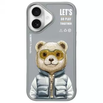 Nimmy Cool&Cute 2.0 Bear Case for Apple iPhone 16 6.1 inch Gray